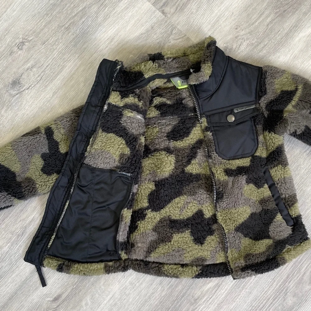 Free Country Toddler Boys Camo Faux Fur Jacket